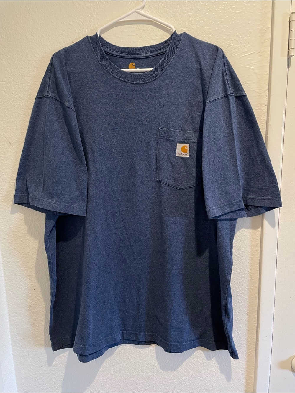 Carhartt K87 Workwear Pocket T Shirt Mens XL Heather Navy Blue Short Sleeve